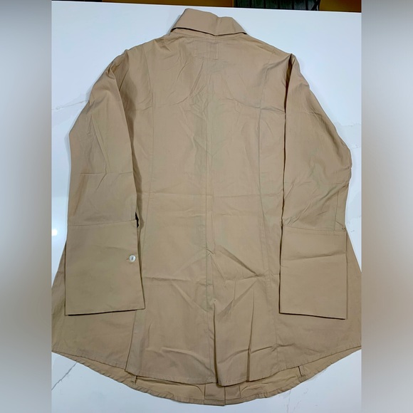 Alicia Bell Quiet Luxury Classic Neutral Button Down Beige Tan 14 like new - Picture 2 of 9